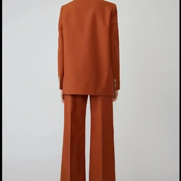 Acne Studios dark burnt orange double breasted suit blazer jacket US 2 4 - Picture 13 of 16
